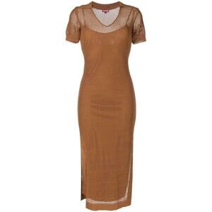 STAUD Oceane Dress in Deck (Medium Brown)